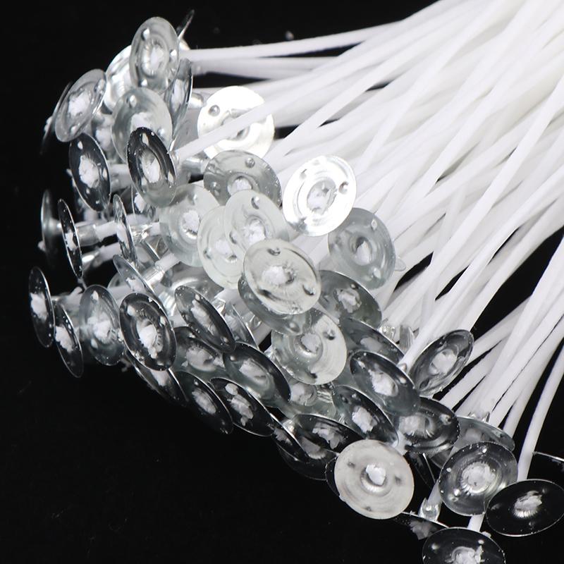 100 Pcs/Lot For Candle Making -Coated With Natural Soy Wax Low Smoke DIY Candle Making Bougie For Jelly Jars Soda/soup Cans