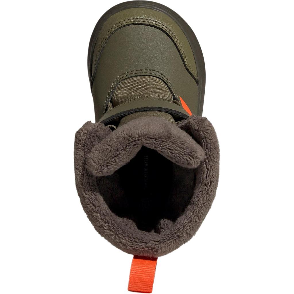Adidas Winterplay Comfortable Non-Slip High-Top Walking Shoes Baby Shoes Brown Green GZ6801