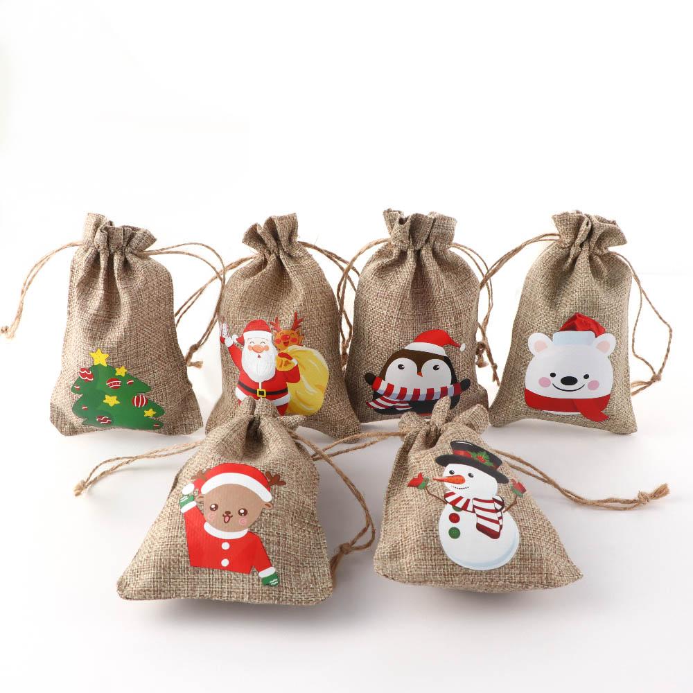 Party Wedding Drawstring Pouch Christmas Ornament Candy Bags Christmas Decorations Storage Bags