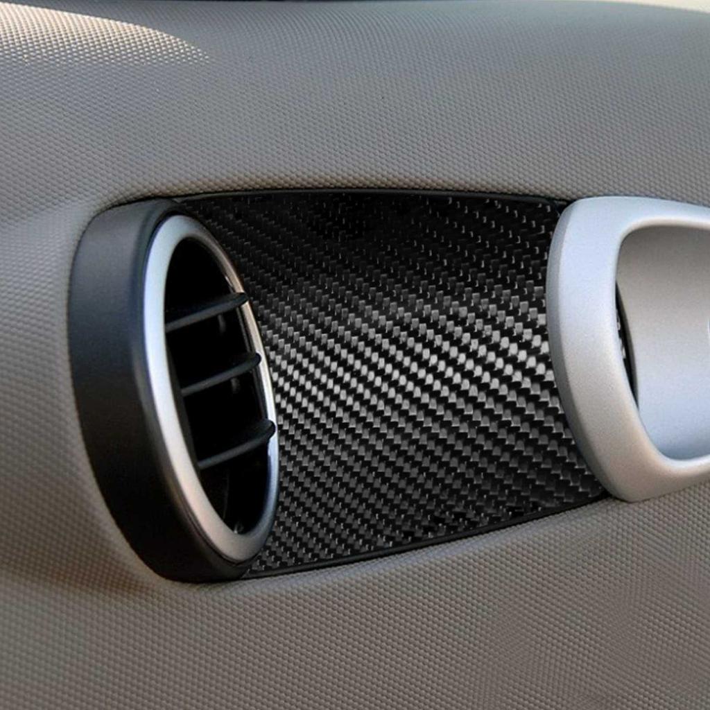 2pcs Interior Door Handle Bowl Cover Left Right Carbon Fiber Replacement for Nissan 350Z Z33 2003‑2008