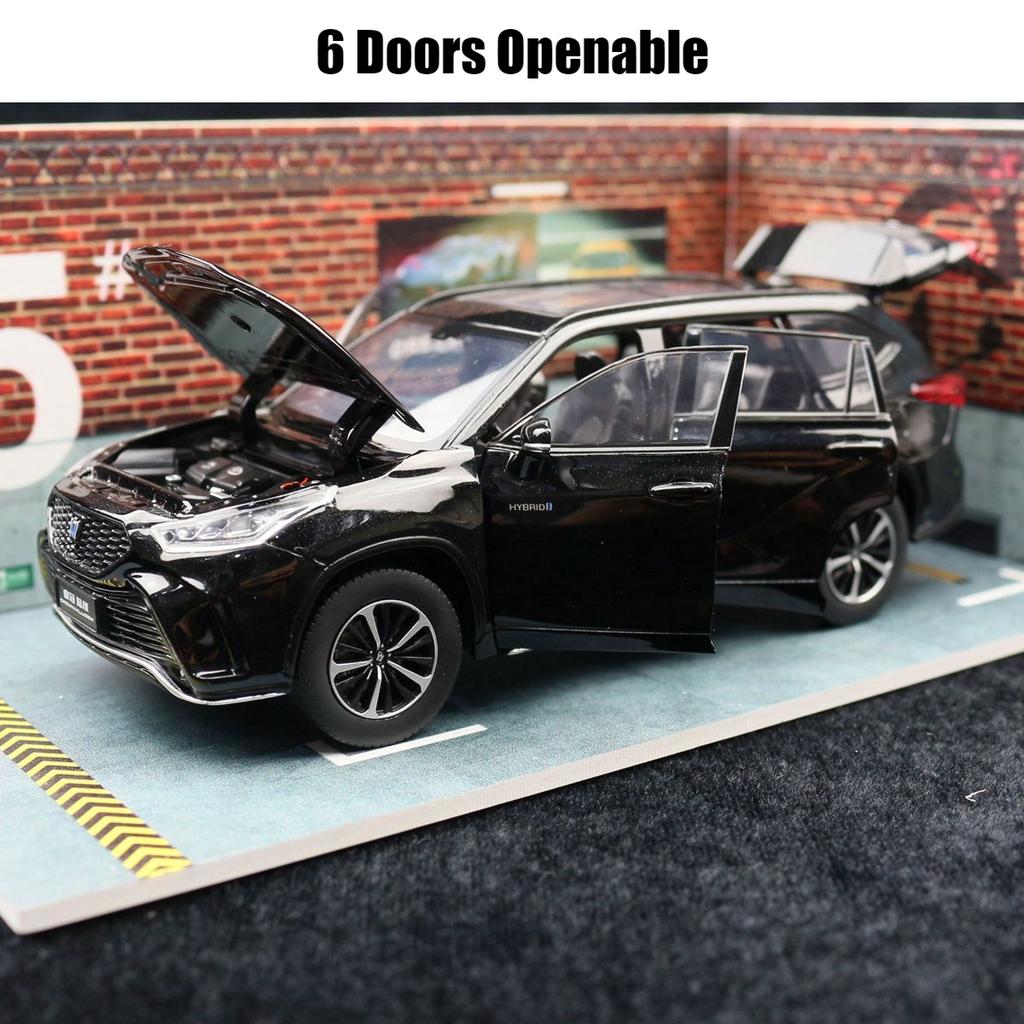 1/32 Toyota Crown Kluger HYBRID Toy Car JKM Diecast Miniature Model SUV Sport Sound & Light Educational Collection Gift for Kids