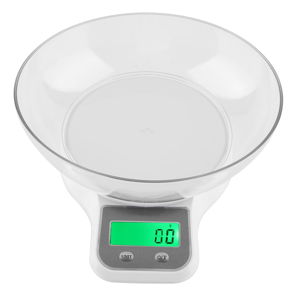WH-B21LW Kitchen Food Scale Digital Cooking Multifunction Weight Scale with Bowl (White)