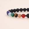 Koai Lava Stone Chakra Bracelet for Strengthens and Adjustable Length Seven-Color Men, Bonds, Healing, Protection,