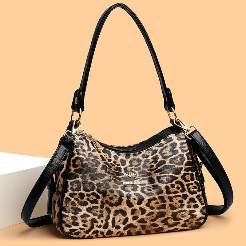 

Модна жіноча маленька квадратна сумка на одне плече, стильна та трендова сумка-кросбоді для роботи леопард друку кольору