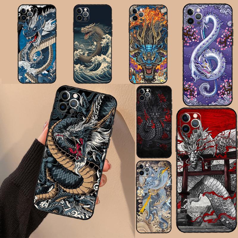Japanese Dragon Case For Oppo A94 A74 A54 A80 A60 A40 A18 A38 A58 A78 A98 A96 A76 A16 A15 A17 A57 A77 A5 Pro