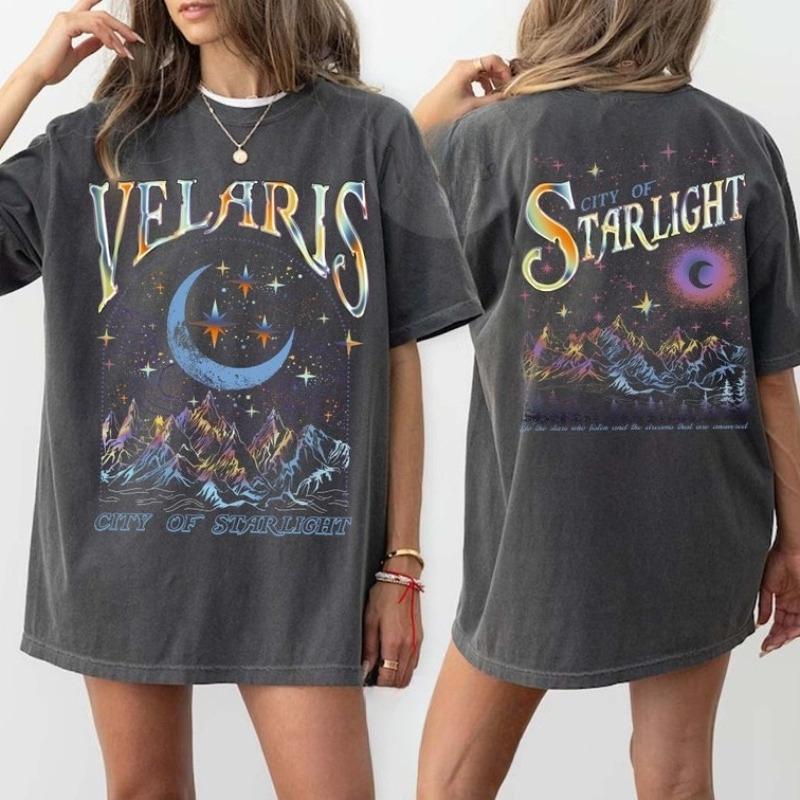 Women Tee Velaris City of Starlight ACOTAR Two-Sided Shirts The Night Court of Dreams Rhysand Cassian Sarah J Maas Booklover Tee