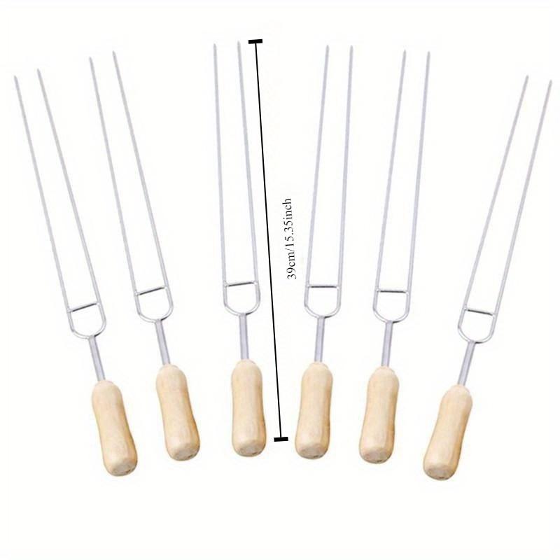 6 Teile/satz Grill Werkzeuge Edelstahl Fleisch Grill U Form Gabel Kochen Im Freien Mais Halter BBQ Gabel Werkzeug