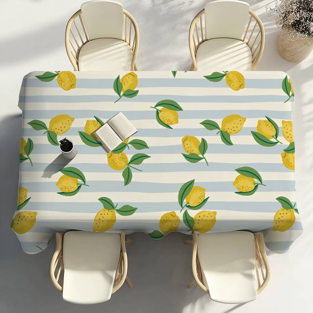 Gelbe Zitronenfrucht Tischdecke Party Dekoration Esszimmer Zuhause Küche Terrassen Wasserdicht Fleckenabweisend Tischdecke