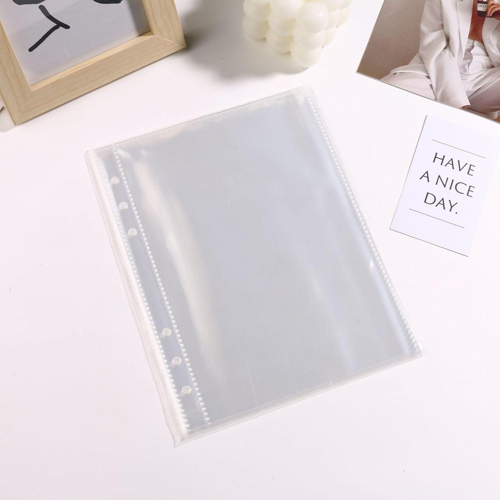 A5 Transparent Card Album Pages, 2-Pocket, 5-Inch Loose-Leaf Card Sleeves, 6-Hole Instax Photo Storage Pages