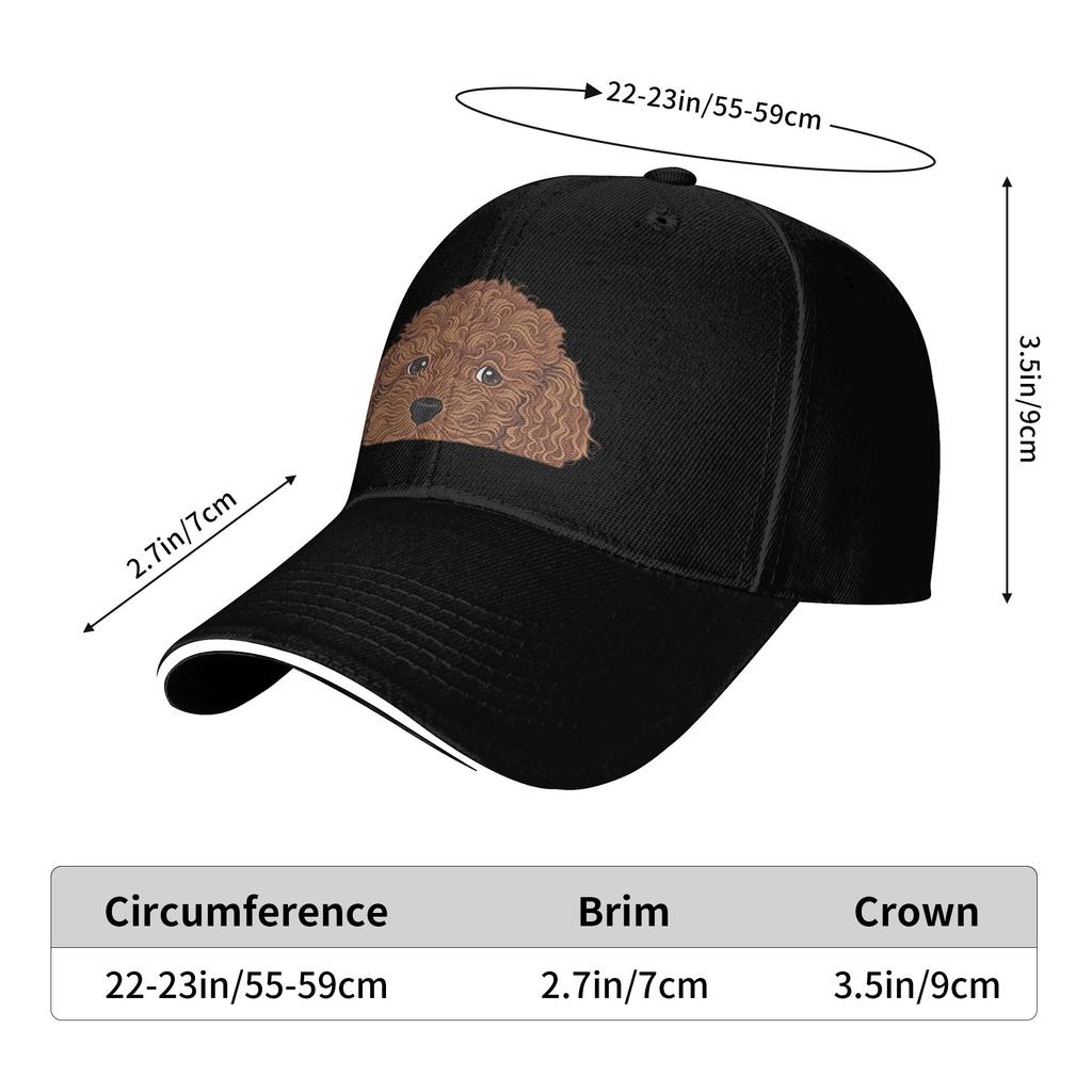 Brown Poodle Puppy Dog Casual Baseball Cap Summer Trucker Hat Adjustable Outdoor Sports Hip Hop Hats Women Men Baseball Caps