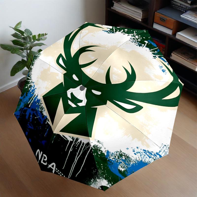 Bucks Team Logo Artwork Umbrella 8-Frame for Travel, Camping, Casual Lightweight Portable Umbrella, Essential for Every Family Holidays Gift