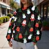 Women's Trendy Christmas Print Crewneck Sweatshirt Lightweight Casual Pullover Top