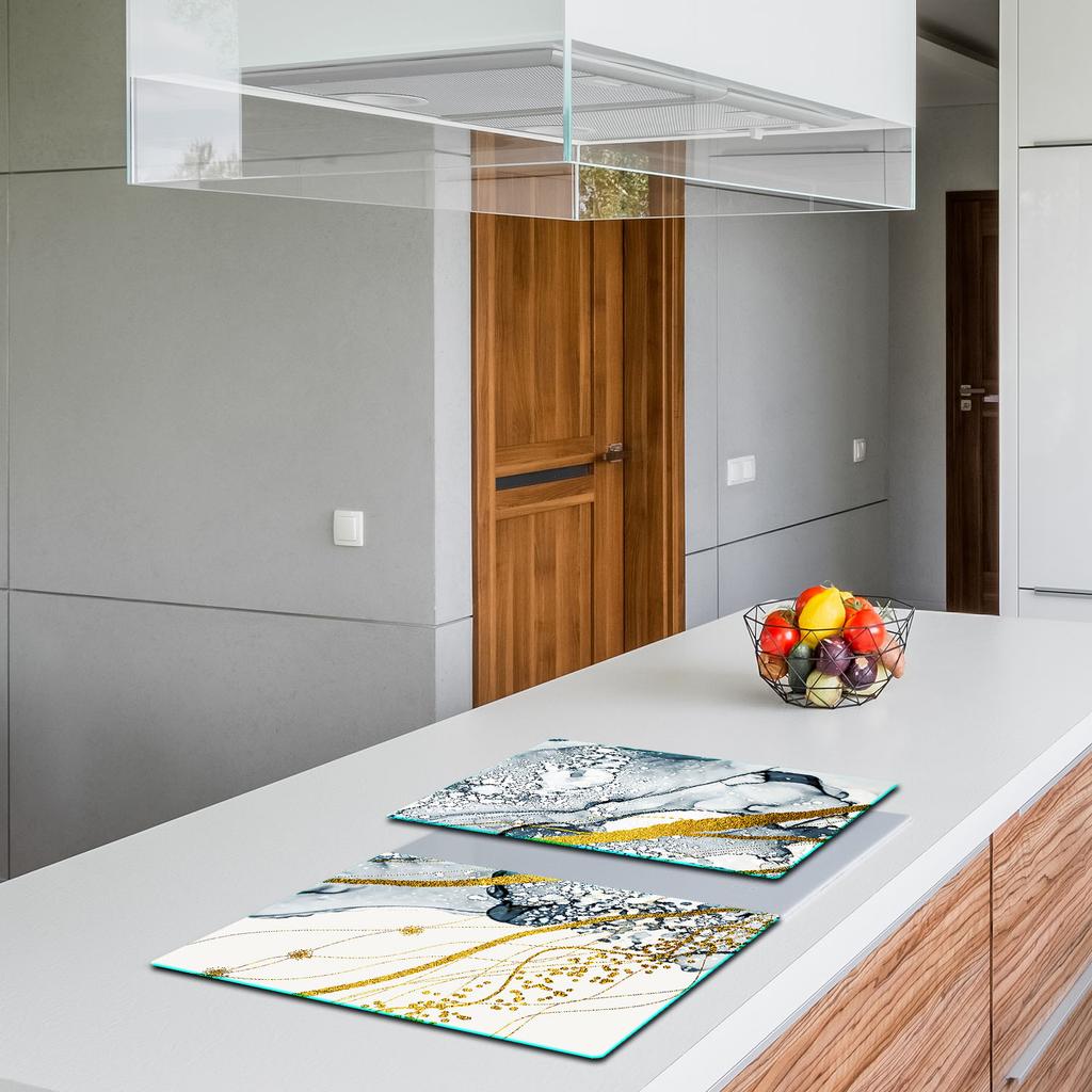 2x GLASS PROTECTIVE PLATE FOR STOVE 40x52 MARBLE