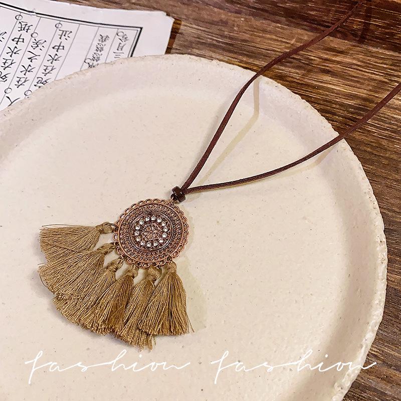 Colier Etnic Stil Ghioc de Stejar: Accesoriu de îmbrăcăminte unisex din bumbac și in țesut manual