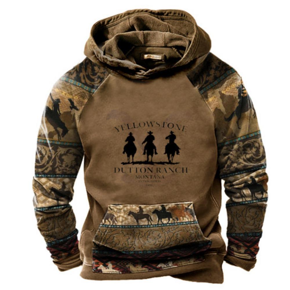 Cross border new casual trend hoodie hoodie retro 3D printed men's sportswear European and American streetwear