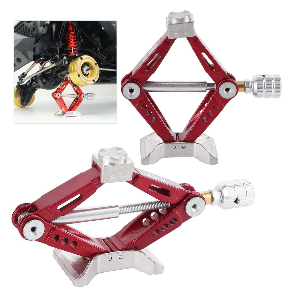 2Pcs Metal Universal Rhombus Adjustable Lifting Jack Accessory for 110 RC Car Red