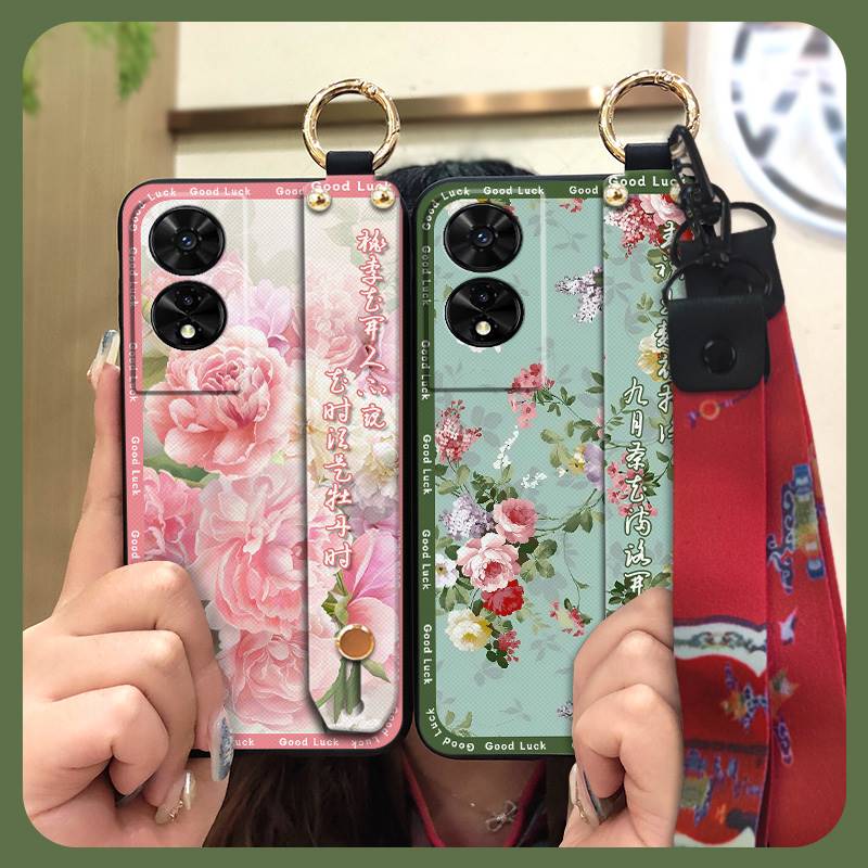 Weiche Hülle Schmutzabweisende Handyhülle Für TCL 505/T509K/T5094 Chinesischer Stil Wasserdicht Trageband Stoßfest Langlebig Ring