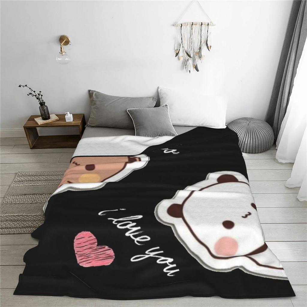 Bear Panda Dudu And Bubu Blankets Velvet Autumn/Winter Cartoon Cute Multi-function Super Soft Throw Blankets Couch Rug Piece