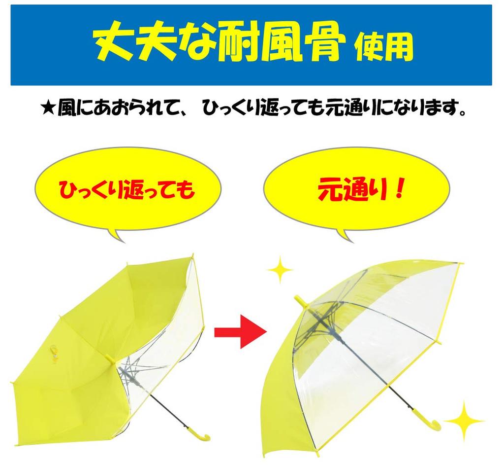 glass vinyl clear 55cm automatic opening umbrella Windproof, frame, window, visibility, safe, (yellow)