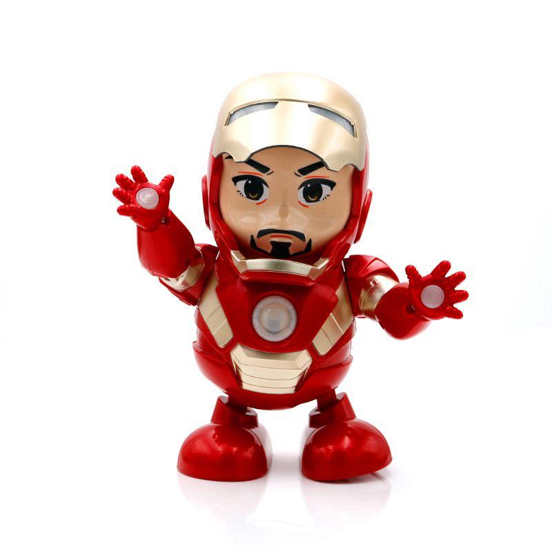 Vibrant Dance Iron Man Action Figure Toy With Led Flashlight And Sound Features