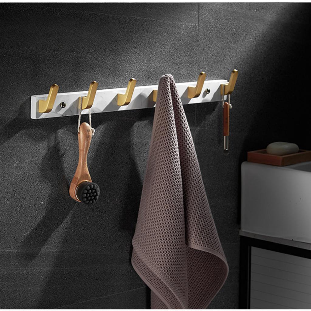 Marble Towel Hook Wall Mount Brushed Gold Towel Hanger, Robe Hooks Bathroom Clothes Hooks,Bathroom Hardware,kitchen Hook