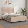 3125572 vidaXL Bed Frames with Headboard Cappuccino 140x190 Cm Faux Leather