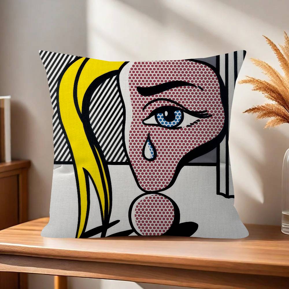Roy Lichtenstein Pop Art   Cushion Cover Decorative Pillow Sofa Home Decor Case Pillow Cases