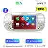 Android 13 Wireless CarPlay for Apple 2Din Auto Radio for FIAT 500 Abarth 2007 2008 2009-2015 Multimedia Screen Stereo GPS BT