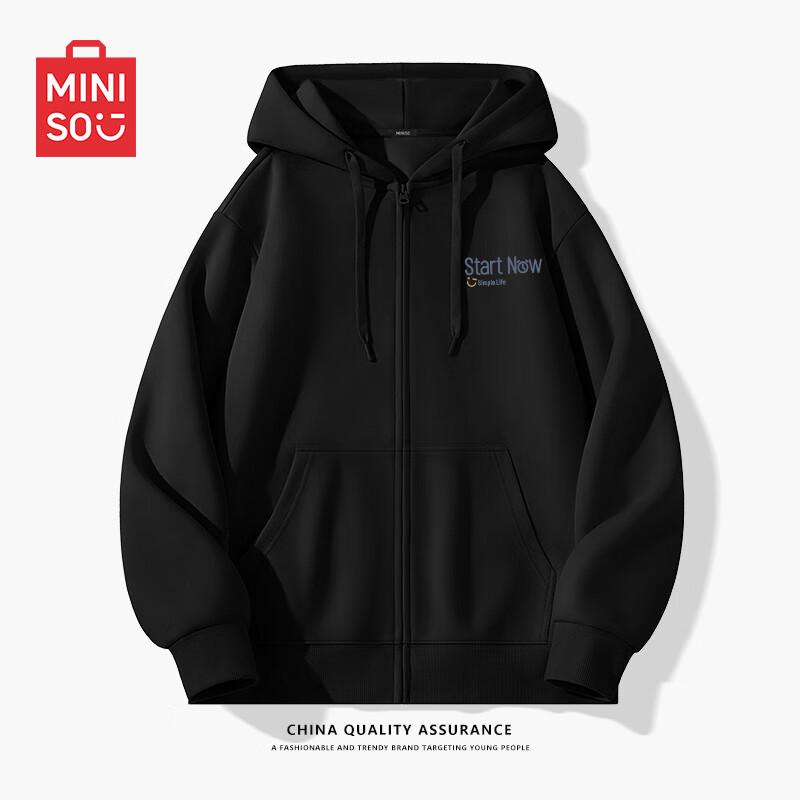 MINISO Men s Heavyweight Loose Fit Zip-up Hoodie XL