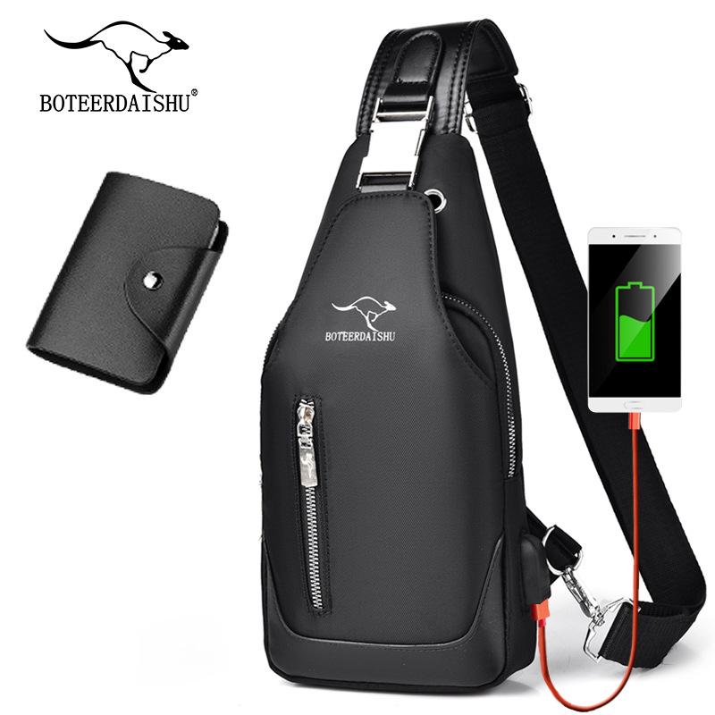 Męska wodoodporna torba crossbody z tkaniny Oxford - styl koreański, modna torba na jedno ramię