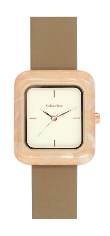 

Kalanchoe Square Acetate Bezel Watch MOC Brown [Follow] H05022A-1 Women s