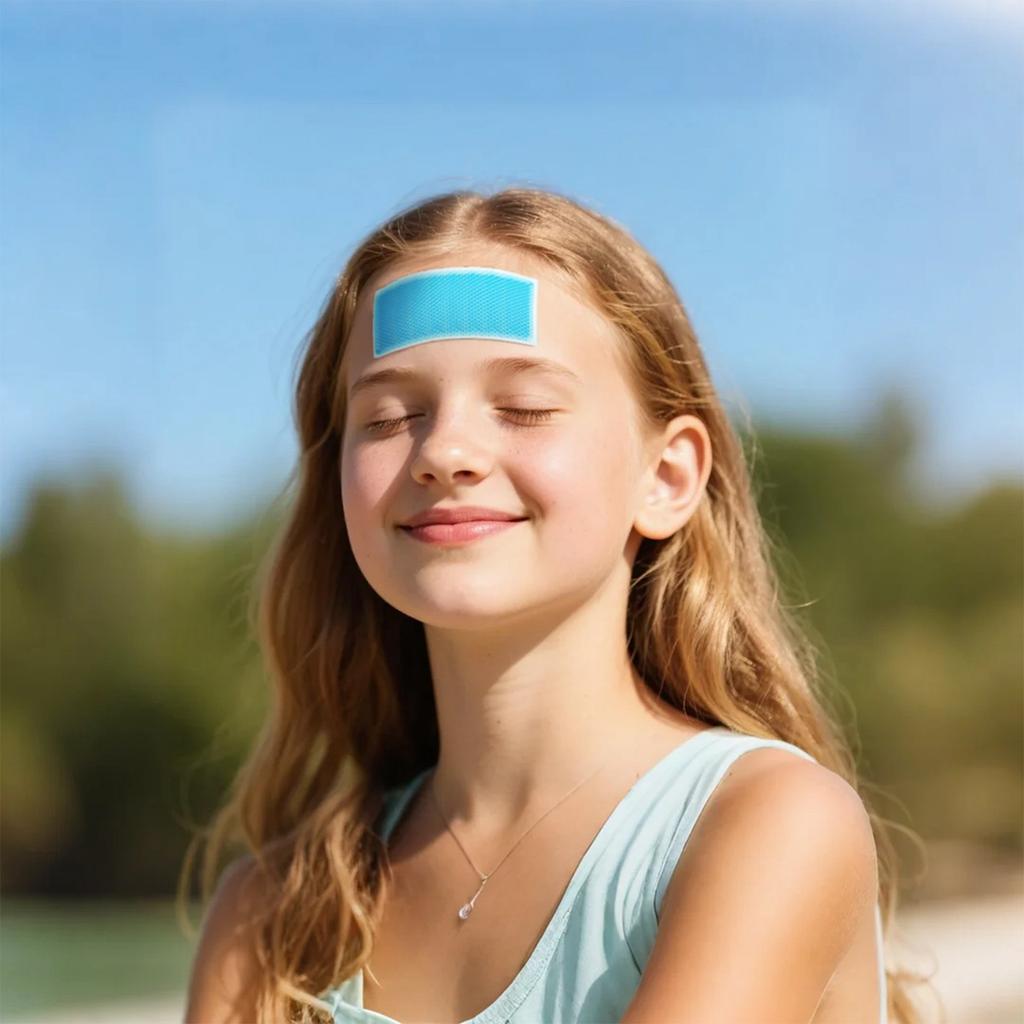 Pflegepflaster für den Sommer, Hitzschlagprävention durch Gel-Kaltkompresse für militärische Ausbildung von Studenten, Wärmeableitungspflaster für Mobiltelefone.