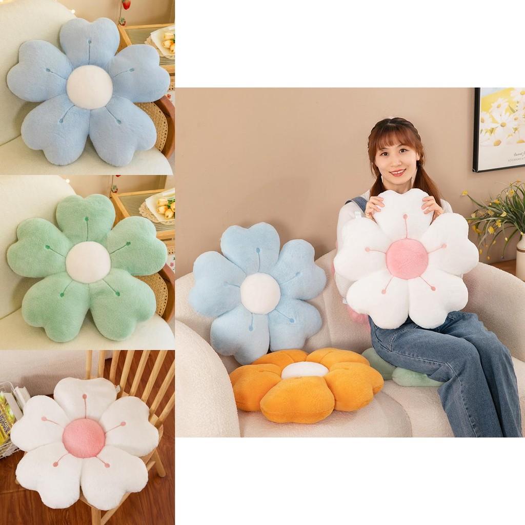 Luxurious Rabbit Hair Plush Daisy Cushion For Office Home Decor Support Pillow
