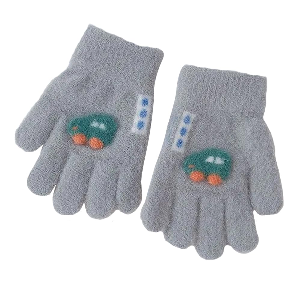 

eipatu Knitted for Boys and Warm and Warm for Perfect for Playing in the and Ages Kids Gloves, Five-Fingered, Girls, Winter, Snow, School, More, 1-3 серый