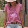 Maglione Girocollo Tondo a Forma di Petalo Estivo T-shirt a Maniche Corte da Donna