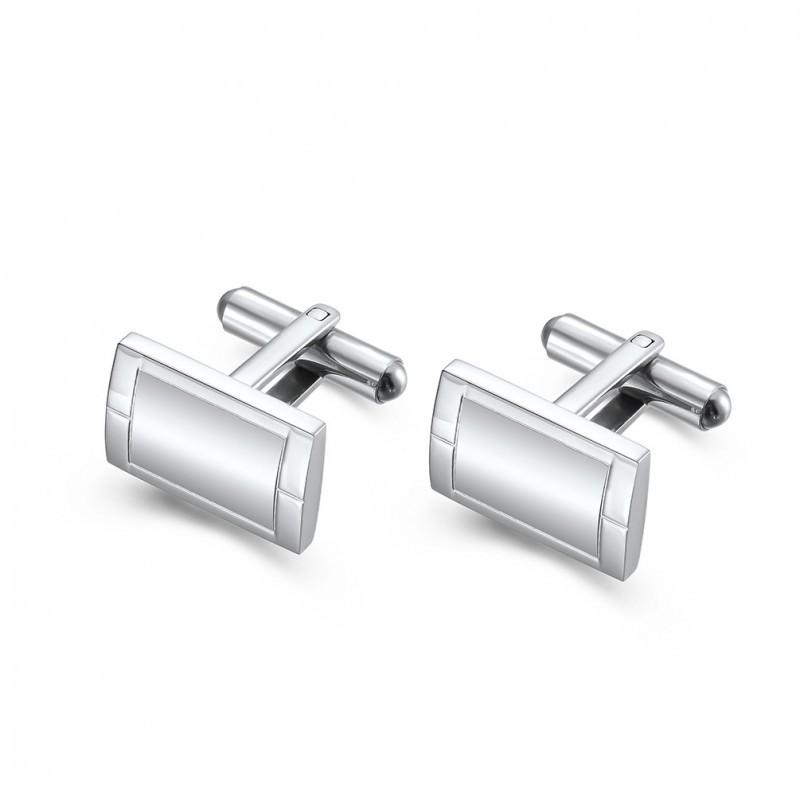 

Simple Curved Line Men s Gentleman Cufflinks French Business Stainless Steel Suit Accessories gray серый