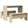 VidaXL Ensemble table à manger et bancs 3 pcs bois d'ingénierie, ensemble de table à manger, table à manger avec bancs, 855532