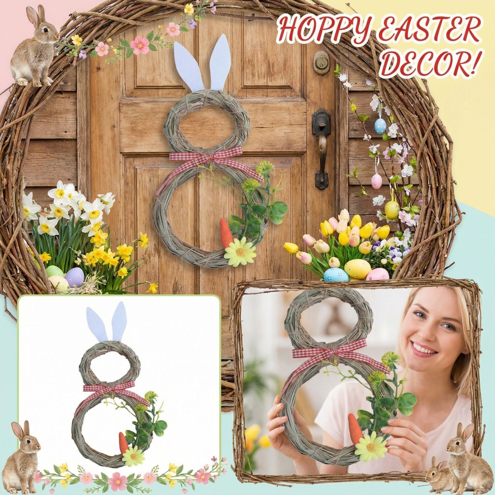 

Easter Straw Bunny Ornaments, Window And Shop Decorations, Home Décor Decorations One Size