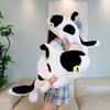 Stuffed Shark Cow Toy Short Plush Doll Long Strip Pillow Accompanying Children