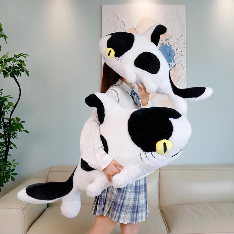 Stuffed Shark Cow Toy Short Plush Doll Long Strip Pillow Accompanying Children