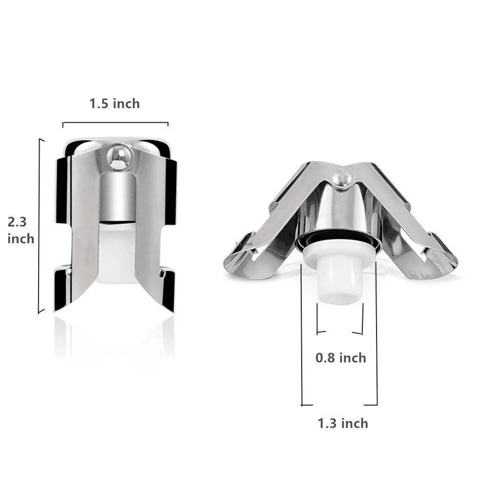 Wine Bottle Stopper Wine Beer Bottle Cork Plug Stainless Steel Champagne Sparkling Stopper Bar Tools 1PC Sealing Bottle Cap