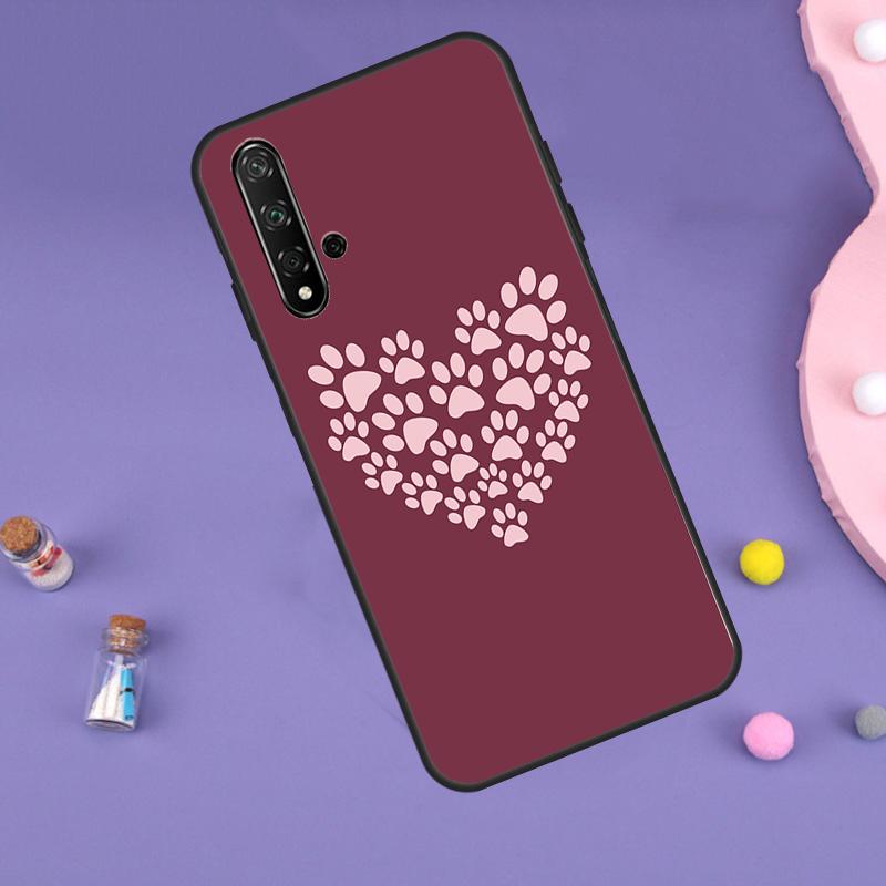 Cat Dog Paws For Huawei Nova Y61 Y60 Y70 Y72 Y73 Y90 Y91 9 10 SE 7i 8i 11i 12i P30 P40 Lite P60 Pro Case