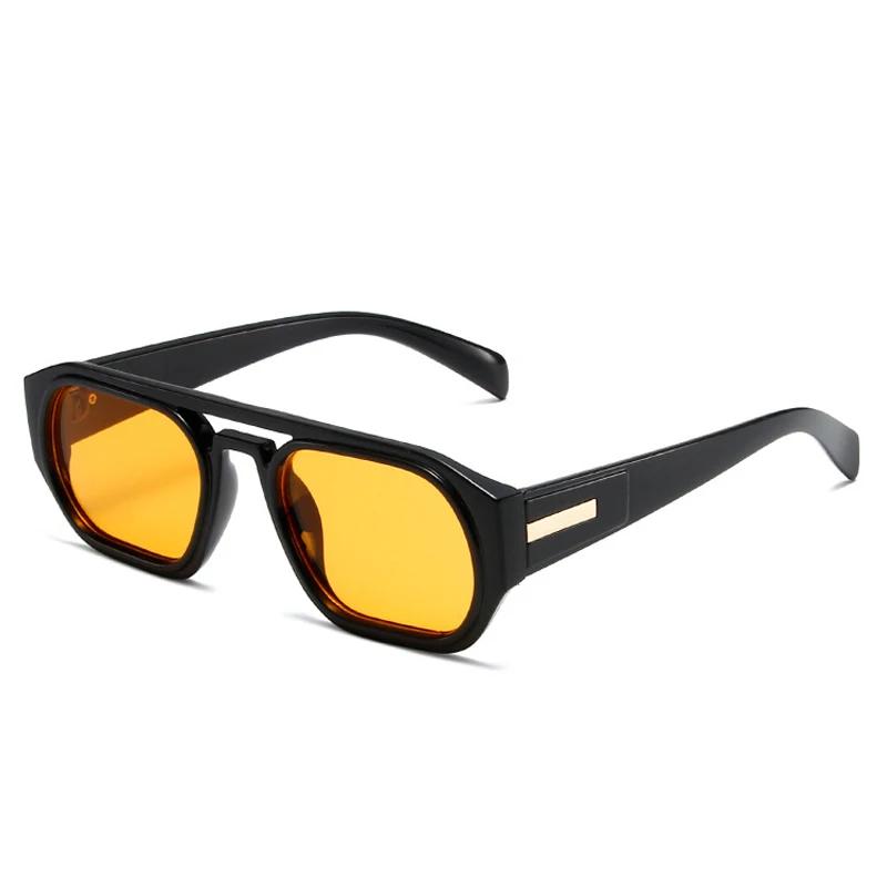 Retro Double Bridges Polygon Square Women Sunglasses Fashion Green Shades UV400 Men Clear Gradient Sun Glasses