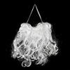 Santa Claus Beard Curly Fluffy Costume Adults/Kids Christmas Performance Santa Fake White Handlebar Mustache for Cosplay Party