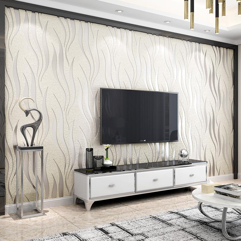 Wavy Stripe Wallpaper Thickened Deer Skin Velvet for Bedroom Living Room TV Wall Background Wallpaper Papel De Parede
