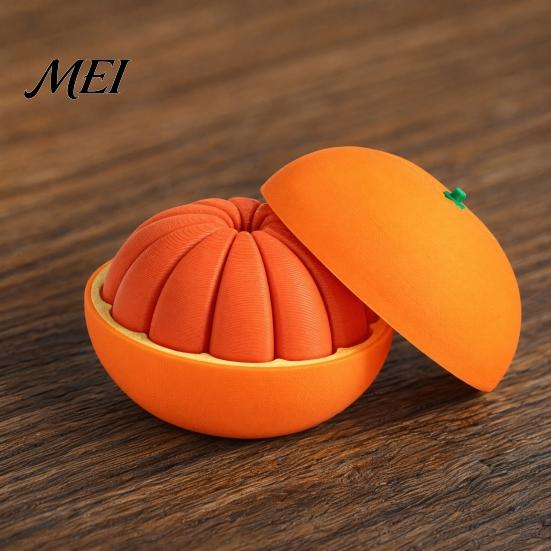 PLA Orange Toy 3D Printed Fidget Toy, Stress Relief Simulated Fake Fruit Ornament Model Decoration for Home Office