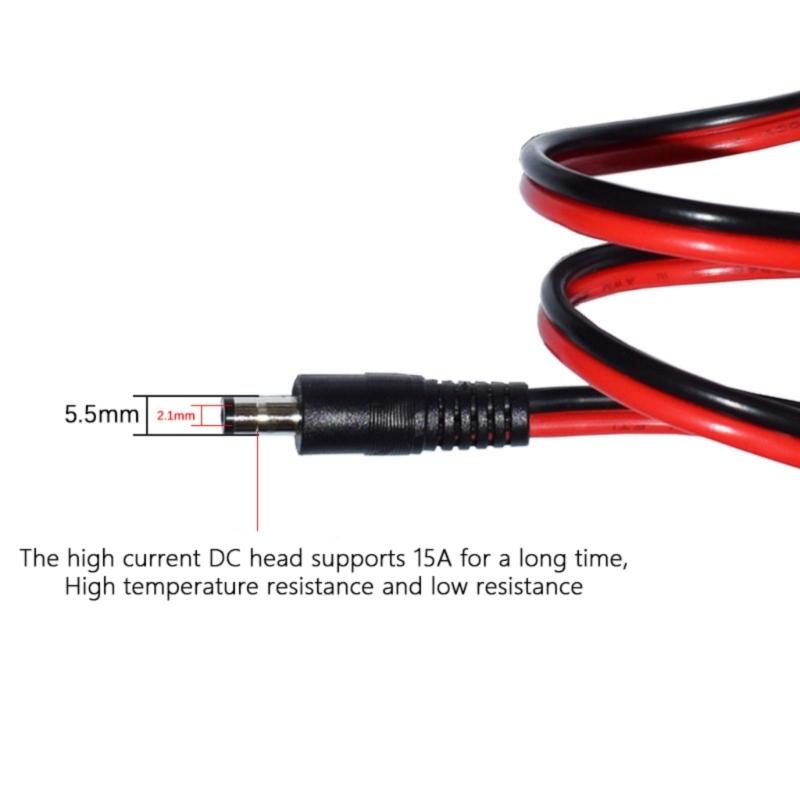 Flexible 60cm SAE 2Pin to DC5.5mmx2.1mm Power Adapter Cable for Efficient Charging in Motorcycles and Portable Devices