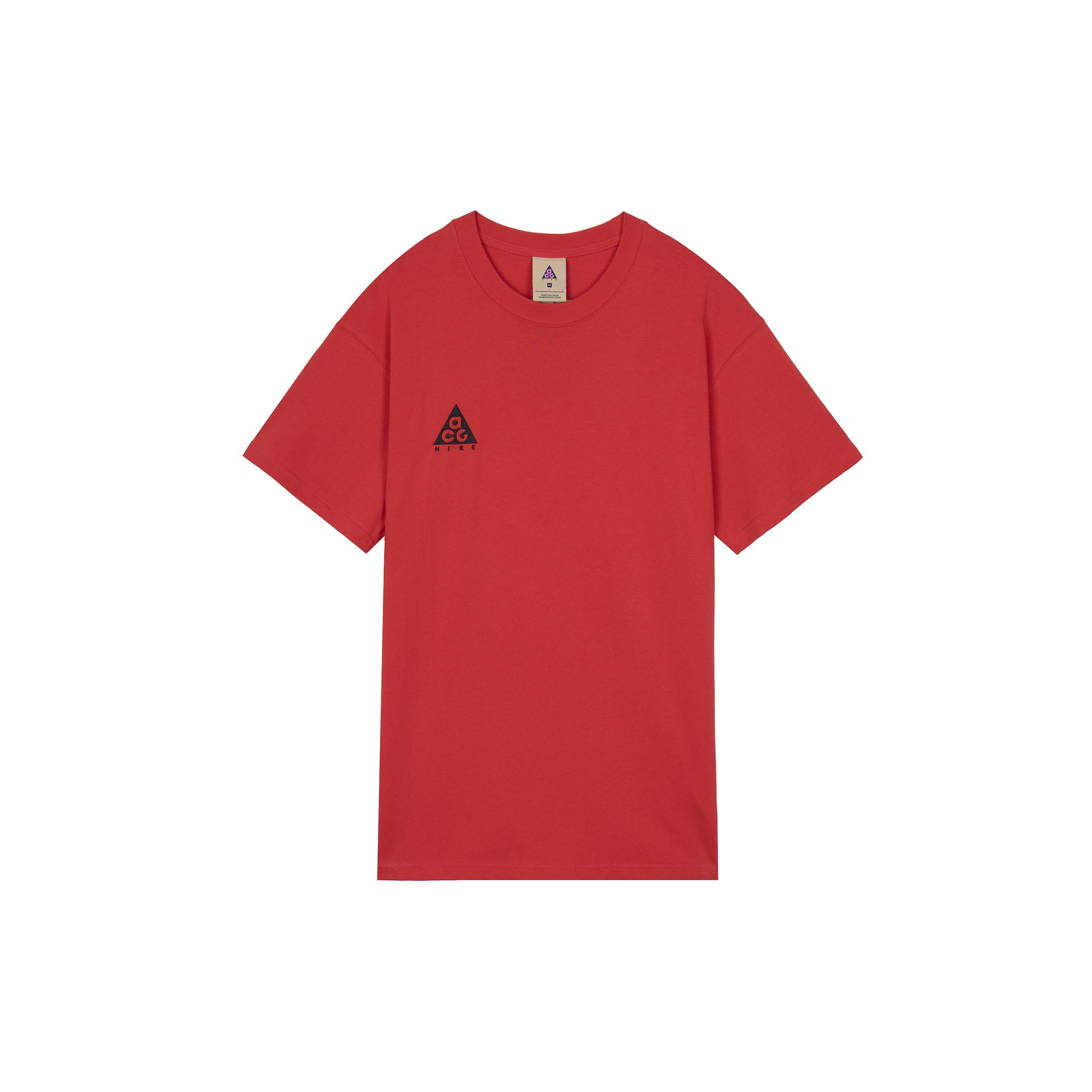 Nike ACG Small Logo Casual Short Sleeve Large Red Men s BQ7343-657 S