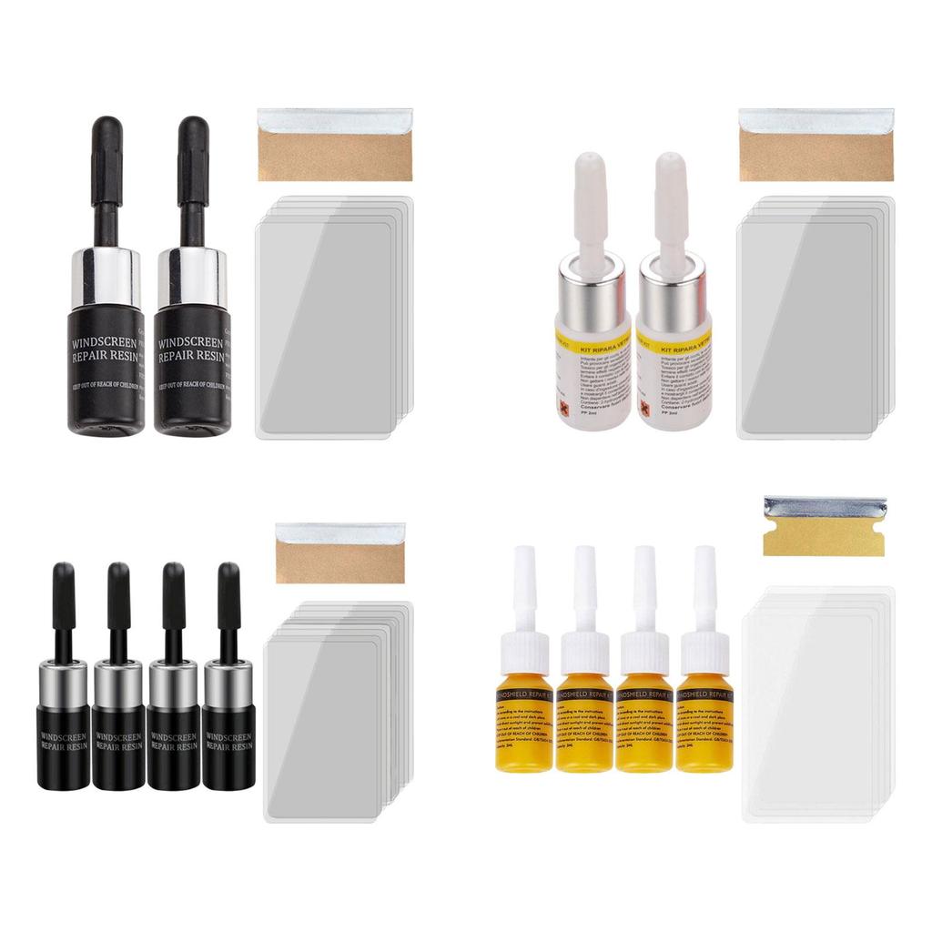2 Stück Auto Windschutzscheiben Riss Reparatur Harz Kit Fixieren Chips Risse Kratzer Entferner Fahrzeug Windschutzscheibe Werkzeug Nano Flüssigkeit Füller