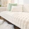 Thicken Rabbit Plush Sofa Cover Nordic Solid Color Sofa Towel Covers Non-slip Couch Slipcovers Sofa Towel for Living Room Decor